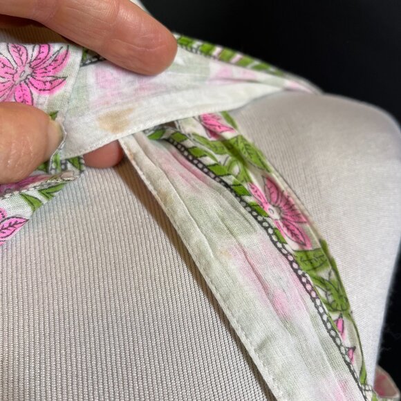 Juliet Dunn Size M? Tie-Shoulder Poppy Dress Button-Front Lined Pockets Cotton - Picture 14 of 16